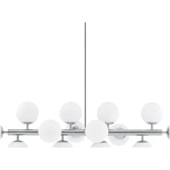 Kaspa 10751143 CUMULUS 1 - Stropní svítidlo na tyči v lesklém chromu, bílá skla, 14 x E14, šířka 110cm (Exkluzivní stropní svítidlo na tyči na 14 LED žárovek E14)