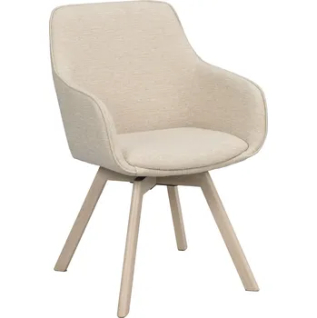 Jídelní židle ROWICO Jídelní židle ALISON s područkami světle béžová s bělenými dubovými nohami