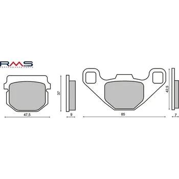 Brzdová destička Brzdové destičky RMS 225100040 organické BOMBARDIER Rally 200 2003-2006