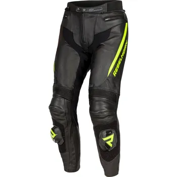 Moto kalhoty moto kalhoty REBELHORN FIGHTER black/Flo yellow Velikost: 62
