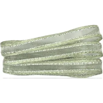 Stuha Stuha organzová MONDAN MINT SILVER pastelově zelená 15mm x 2m (7,-Kč/m) (Stuha organzová, saténové okraje, s vetkaným vlascem)