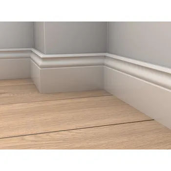 Podlahová lišta soklová Krono Original LK100F24 - bílá 9002 (2,4 m)