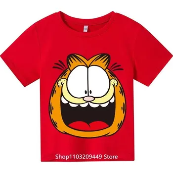 Dívčí tričko Čína Dětské bavlněné tričko - Garfield Barva: Červená, Velikost: 150/11-12 let