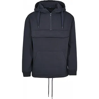 Pánská mikina Build Your Brand Pevná klokanka s krátkým zipem a náprsní kapsou na zip 300 g/m Barva: modrá námořní, Velikost: S BY098