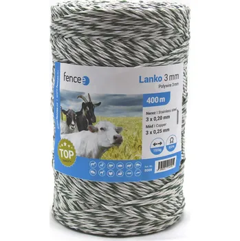 Ohradník Lanko zeleno bílé - 3mm/400m - FENCEE