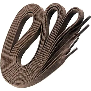 Tkaničky do bot Široké voskové tkaničky do bot, jeden pár - Tmavě hnědé