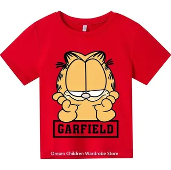 Dětské bavlněné tričko - Garfield s nápisem Barva: Červená, Velikost: 100/4 roky