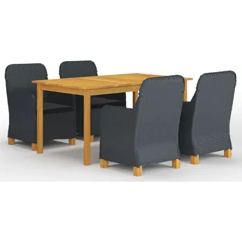 Zahradní sestava vidaXL 5dílný zahradní jídelní set světle šedý [3067847] Barva: Tmavě šedá