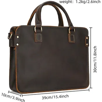 Pánská aktovka Kožená taška na notebook NW239 Barva (Varianta): 3 tmavě hnědá