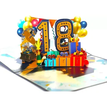 3D přání k 18. narozeninám – papírové blahopřání pro muže i ženy