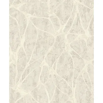 Tapeta Limonta Luxusní stříbrno-béžová vliesová tapeta na zeď s výrazným metalickým vzorem, 56817, Aurum II, Limonta, velikost 10 x 0,53 m