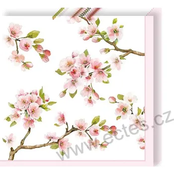Papírový ubrousek Easy Life SAKURA papírové ubrousky větvička růžových květů sakury 20 ks