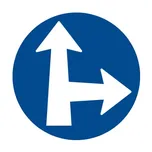 Přikázaný směr jízdy přímo a vpravo C2d