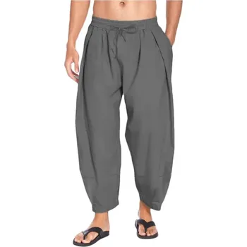 Pánské bavlněné kalhoty na léto Barva: Šedá, Velikost: 3XL