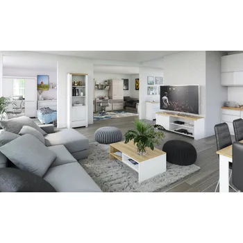 Knihovna Tempo Kondela Regál 1D1S, bílý lesk, LINDY