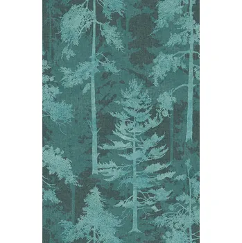 Tapeta Graham & Brown Premium Modro-zelená vliesová tapeta na zeď, les, stromy, 121428, New Eden, Graham&Brown Premium, velikost 10 x 0,52 m