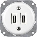 Elhard KV2032W Keramik 2xUSB zásuvka - kulatá, bílá