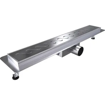 sprchový žlab WellMall W-Drainwell 11 x 64 cm chrom vlnky