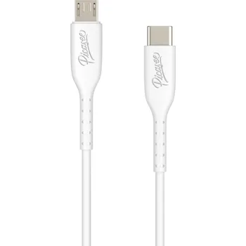 Picasee USB Kabel Micro USB - USB C - Bílý