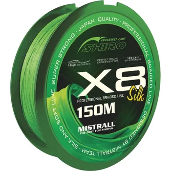Mistrall pletená šňůra Shiro Silk X8 0,10mm 150m zelená