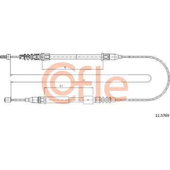 Lanko parkovací brzdy Tažné lanko, parkovací brzda COFLE 92.11.5769