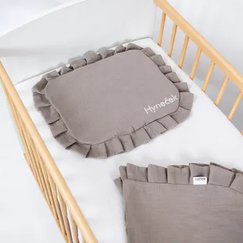 Tulimese Mušelínová souprava s volánem béžová VARIANTA PROVEDENÍ: SOUPRAVA DEKY A POLŠTÁŘKU