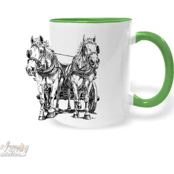 Hrnek - Koně Barva: Zelená