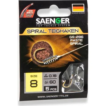 Saenger Návazec pro lov s těstem (háček se spirálou) Teighaken GS-286 vel. 8, 5 ks/bal