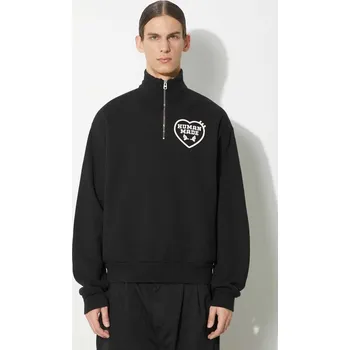 Pánská mikina Bavlněná mikina Human Made Military Half-Zip Sweatshirt, M, černá, 99X