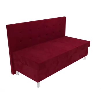 Postel Čalouněná postel Ava na nohách s čelem s knoflíky, lamelovým roštem a úložným prostorem - Vínová, 80 x 200 cm, +5 cm úložný prostor, Molitanová 13 cm