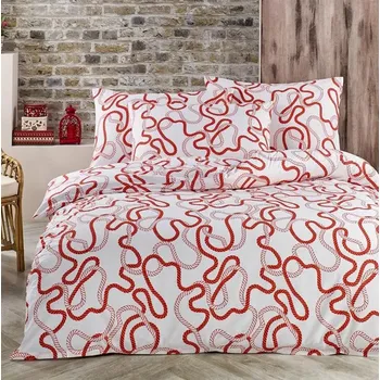 Povlečení bavlněné Kalos červené EMI: Standardní set jednolůžko obsahuje 1x 200x140 + 1x 90x70