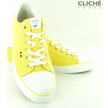 Dámské polobotky Žluté tenisky Mustang, nadměrné dámské 45