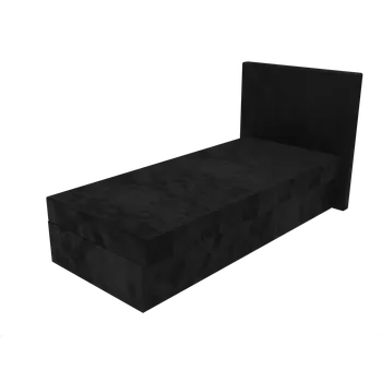 Postel Čalouněná postel Poppy s hladkým čelem, lamelovým roštem a úložným prostorem - Černá, 80 x 200 cm, Bez navýšení, Molitanová 13 cm