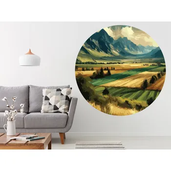 Samolepící dekorace Pole a hory samolepka na zeď šíře 100 cm