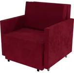 Křeslo rozkládací čalouněné na kolečkách - Vínová, Pružinová 14 cm - Vínová, Pružinová 14 cm
