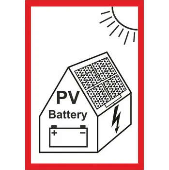 STRO.M Tabulka "PV" pro fotovoltaická zařízení s bateriemi A7, samolepící FVE03-33-01