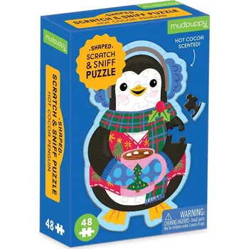 Výuková hračka Mudpuppy Puzzle Tučňák s vůní horkého kakaa 48 dílů