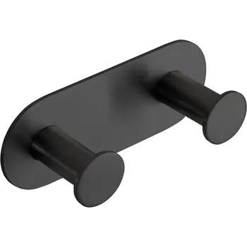 Věšák Easy - věšák se 2 háčky, černý, k nalepení 163106370