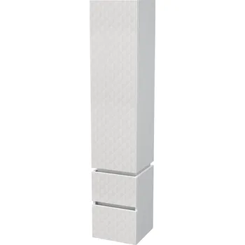 Nábytek Storm 3D - vysoká skříňka levá 170x35 cm, 1 dvířka, 2 zásuvky, závěsná, bílá STORM 3D SV 35 1D2Z L B073