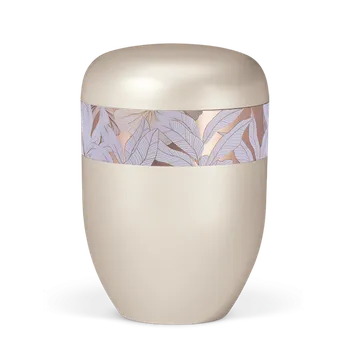 Smuteční dekorace Ekologická urna Zen - Listy/Bílá