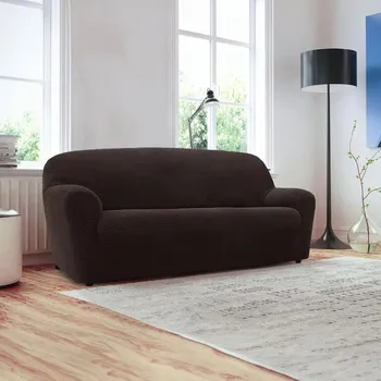 decoDoma Nueva Textura Niagara strečový potah na dvojkřeslo 140-180 cm, čokoládový