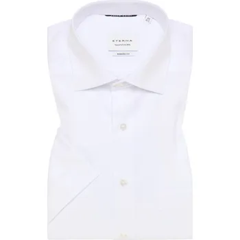 Pánská košile Košile Eterna Modern Fit Twill s krátkým rukávem neprůhledná bílá velikost: 43, délka rukávu: krátký rukáv
