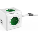 Zásuvka POWERCUBE EXTENDED USB s kabelem 1.5m GREEN