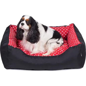 Pelíšek pro psa Iridog Pelech pro psa ZIPPY 2v1 no.2 černý s červeným puntíkem v22 x d65 x š50 cm