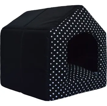 Bouda pro psa Iridog Bouda pro psa 2v1 HOUSIE MULTI no.1 černá s puntíky v35 x š30 x d40 cm