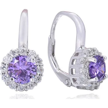 Náušnice Olivie Stříbrné visací náušnice LILA 2708 Ag 925; ≤3,4 g.