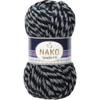 Příze Pletací příze Nako Spaghetti 21365 - černošedá - DOPRODEJ