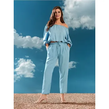 Dámské kalhoty Sinsay - Mrkvové kalhoty - světle modrá - 1186Z-50X - 1186Z-50X-XS-1