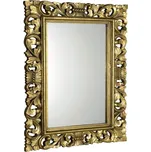 Dekorativní Zrcadlo SCULE 70 x 100 cm, Ručně Vyřezávaný Rám Barva: Zlatá