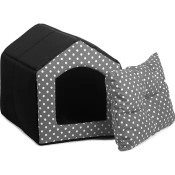 Bouda pro psa Iridog Bouda pro psa 2v1 HOUSIE MULTI no.4 černá s šedým puntíkem v50 x š45 x d70 cm